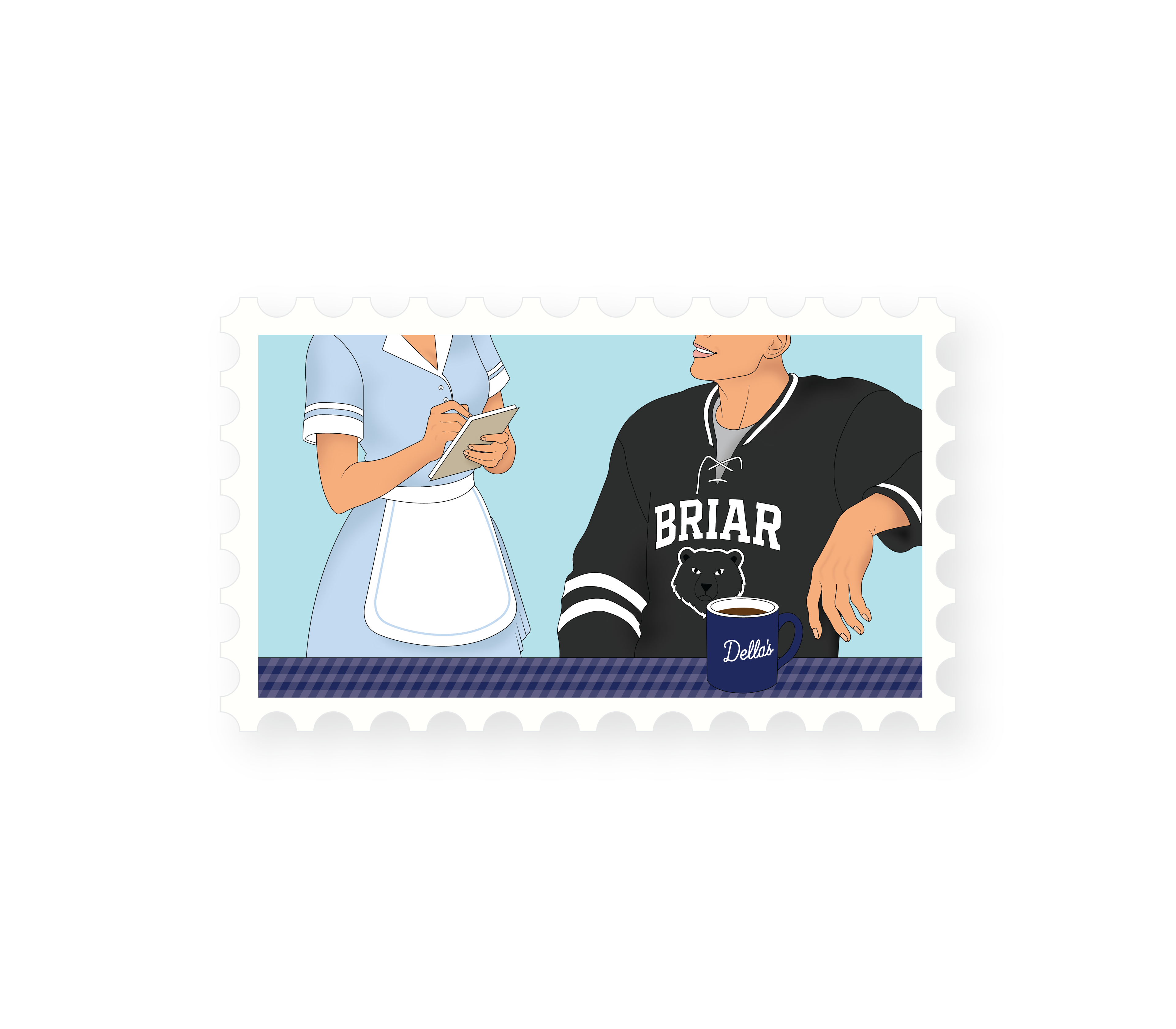 Hannah & Garrett Off Campus Diner Sticker