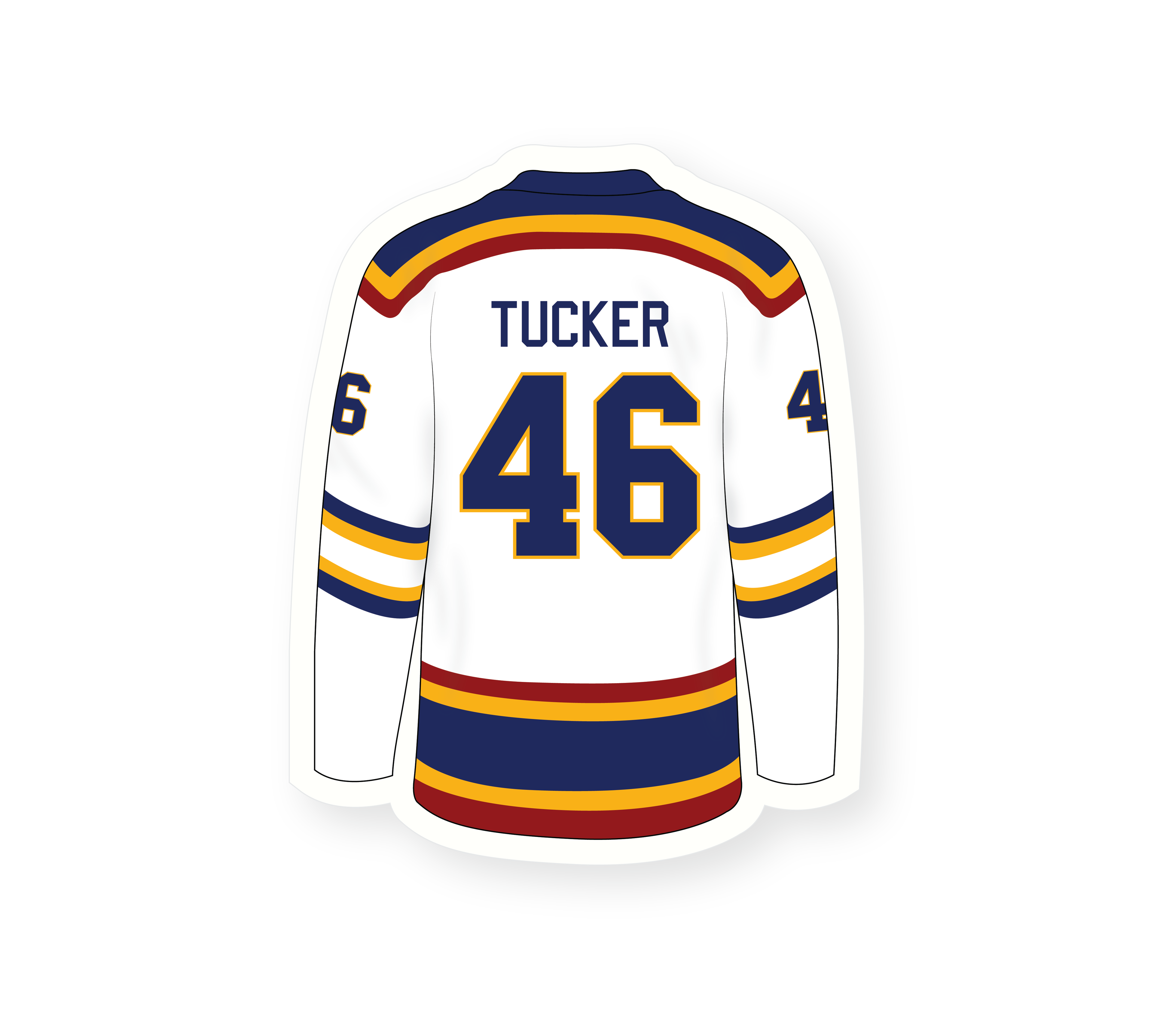 Tucker's Jersey Off Campus Sticker